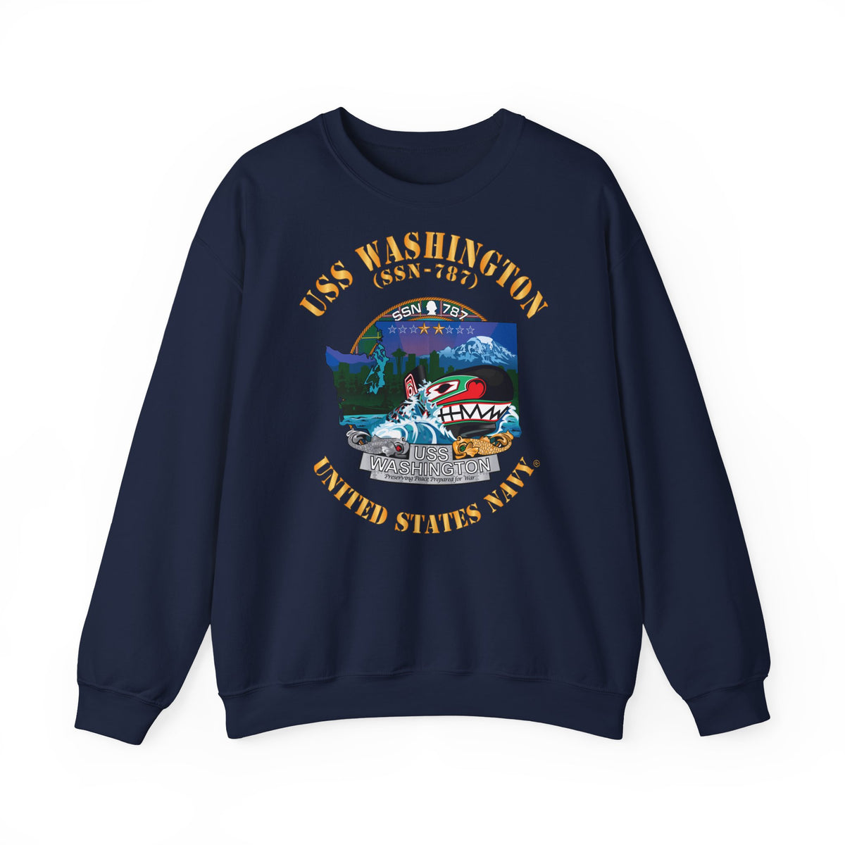 Unisex Heavy Blend™ Crewneck Sweatshirt -  Navy - USS Washington (SSN-787) X 300