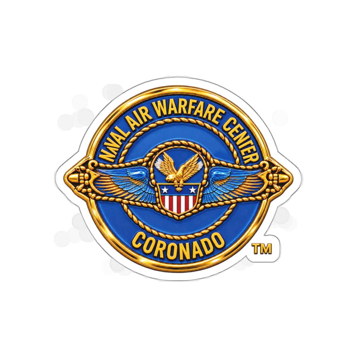 Die-Cut Vinyl Sticker - Navy - Naval Air Warfare Center - Coronado - Crest - 3D - Enhanced