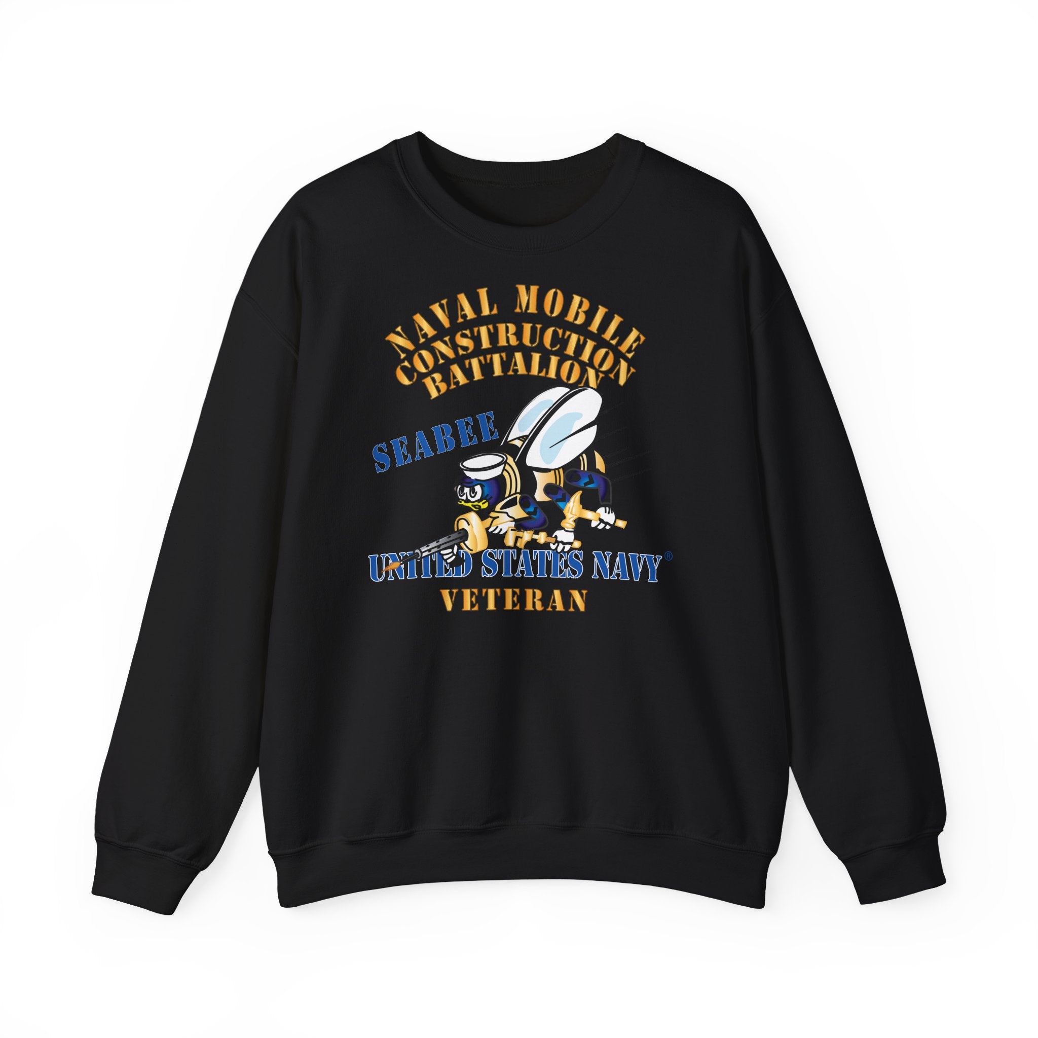 Unisex Heavy Blend™ Crewneck Sweatshirt - Navy - Seabee - Veteran