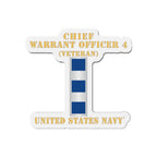 Die-Cut Magnet - Navy - Chief Warrant Officer 4 - CW04 - Veteran