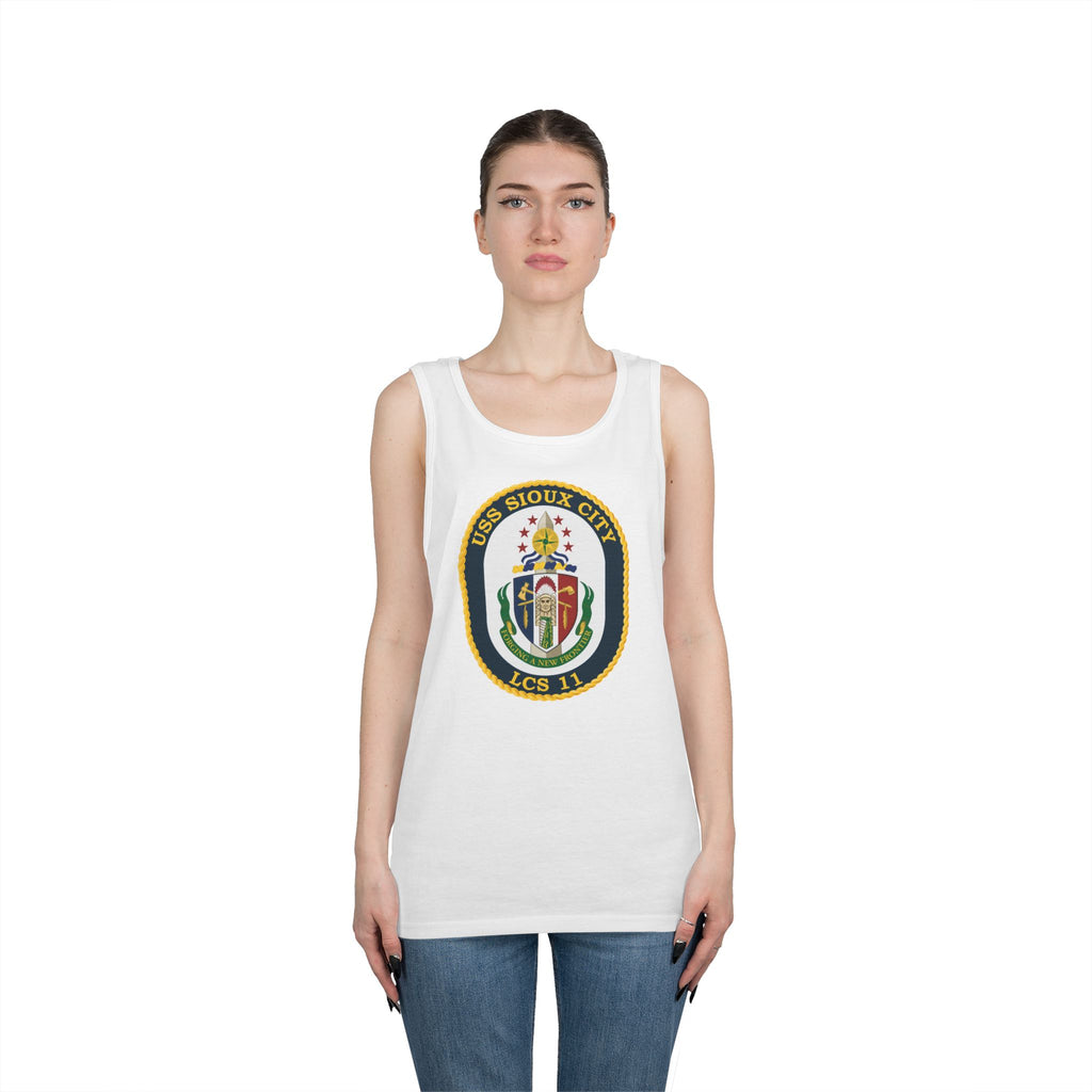 Unisex Heavy Cotton Tank Top - Navy - USS Sioux City (LCS-11) wo Txt