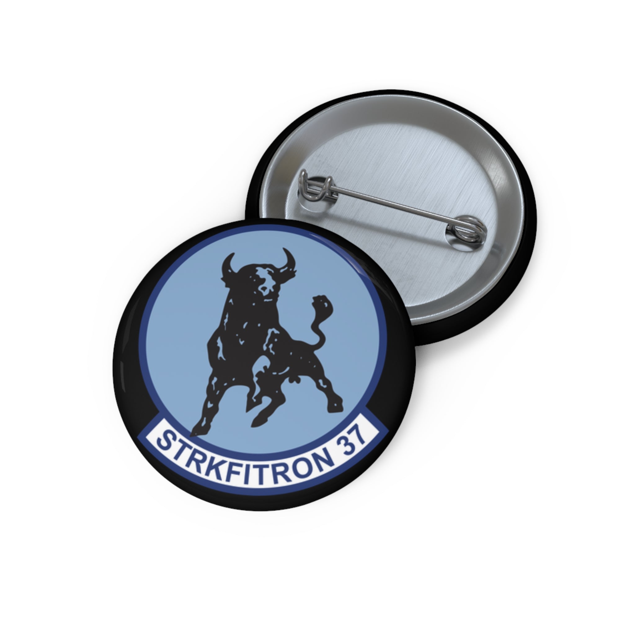 Custom Pin Button - Navy - Strike Fighter Squadron 37 (VFA-37) wo txt