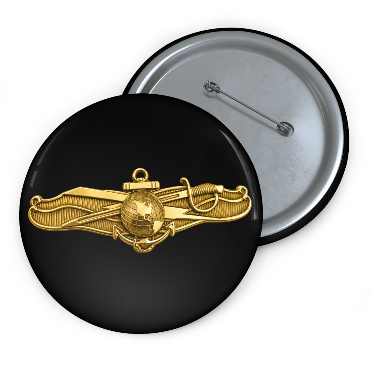 Pin Button - Navy - Badge - Information Warfare wo txt - Officer - 3D - Enhanced