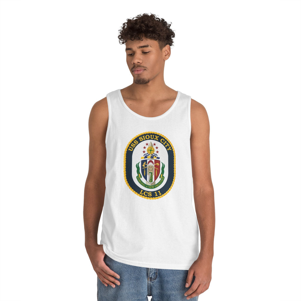 Unisex Heavy Cotton Tank Top - Navy - USS Sioux City (LCS-11) wo Txt