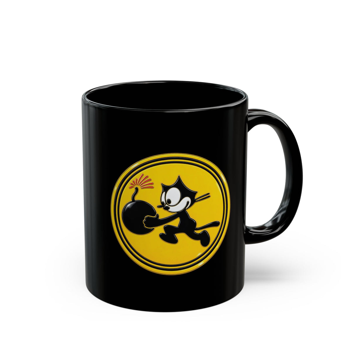 Black Mug (11oz, 15oz) - NAVY - VF - 3 - WWII Felix Insignia - 3D - Enhanced