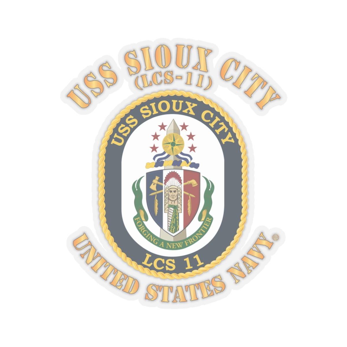 Kiss-Cut Stickers - Navy - USS Sioux City (LCS-11)