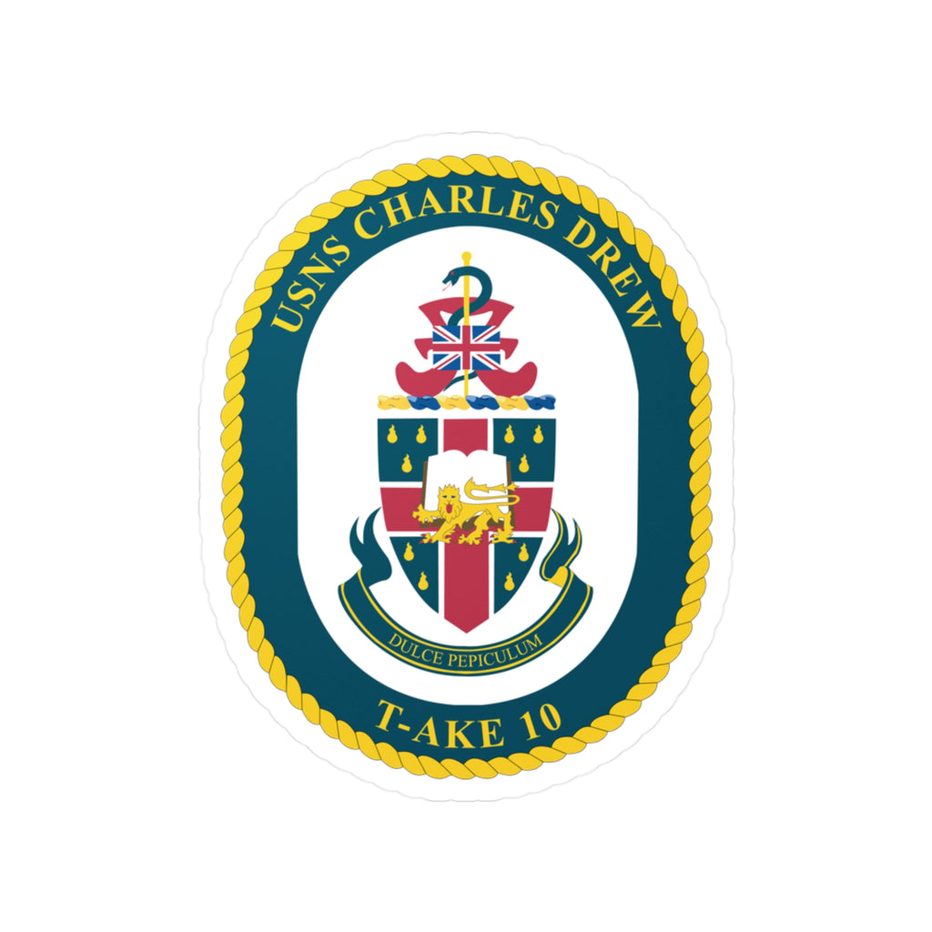 Kiss-Cut Vinyl Decal - Navy - USNS Charles Drew (T-AKE 10) wo txt