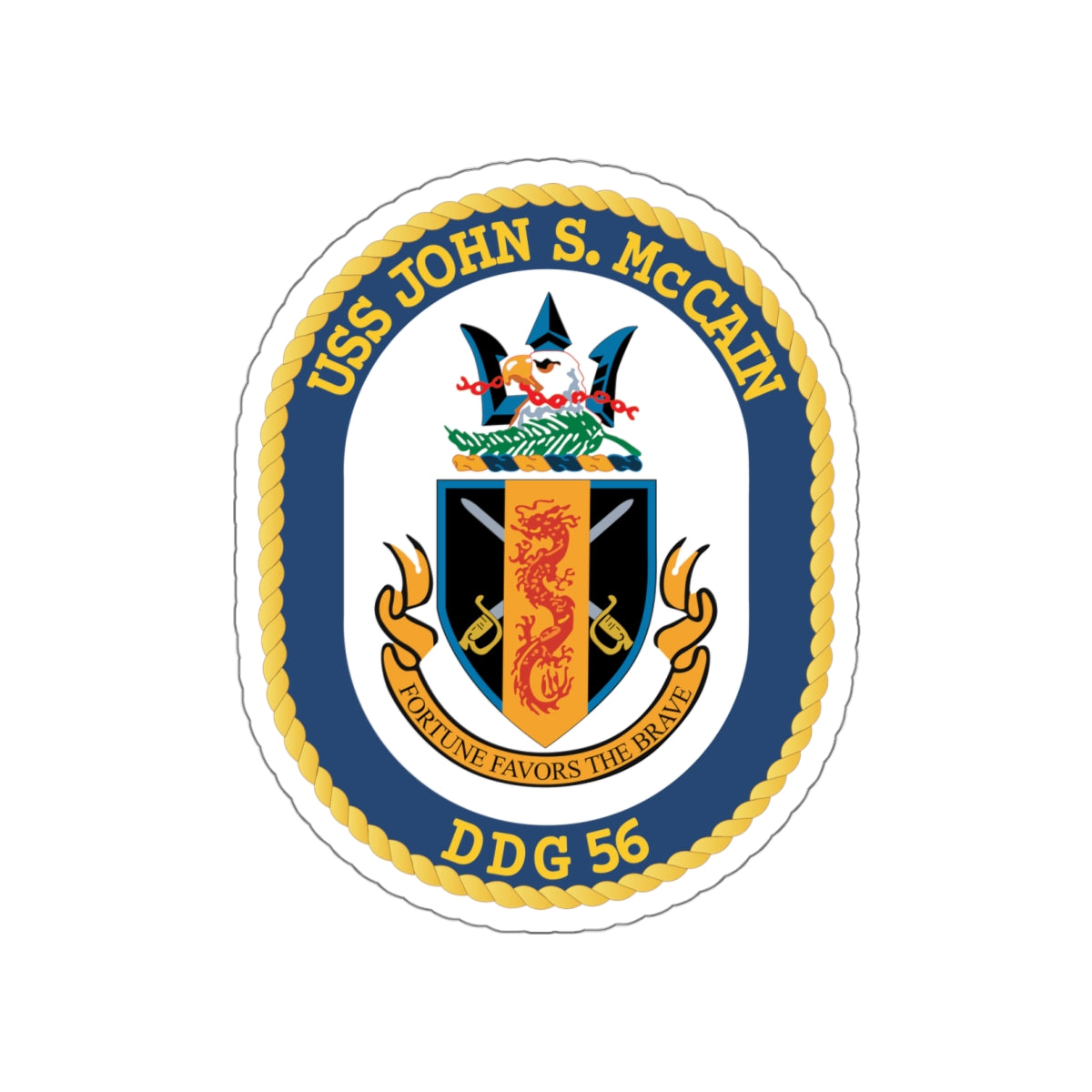Die-Cut Vinyl Sticker - Navy - USS John S. McCain (DDG-56) wo txt