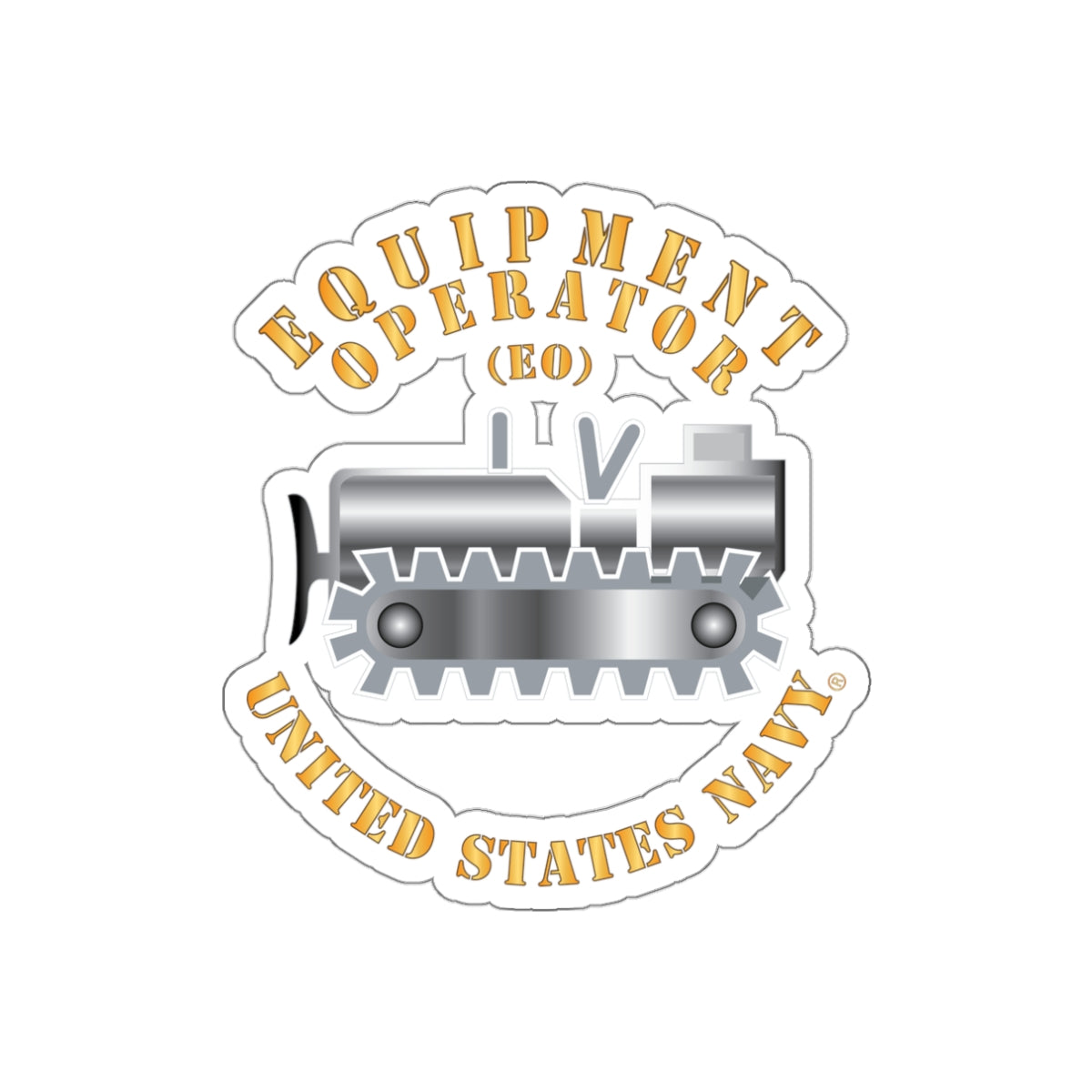 Die-Cut Vinyl Sticker - Navy - Rate - Equipment Operator (EO)