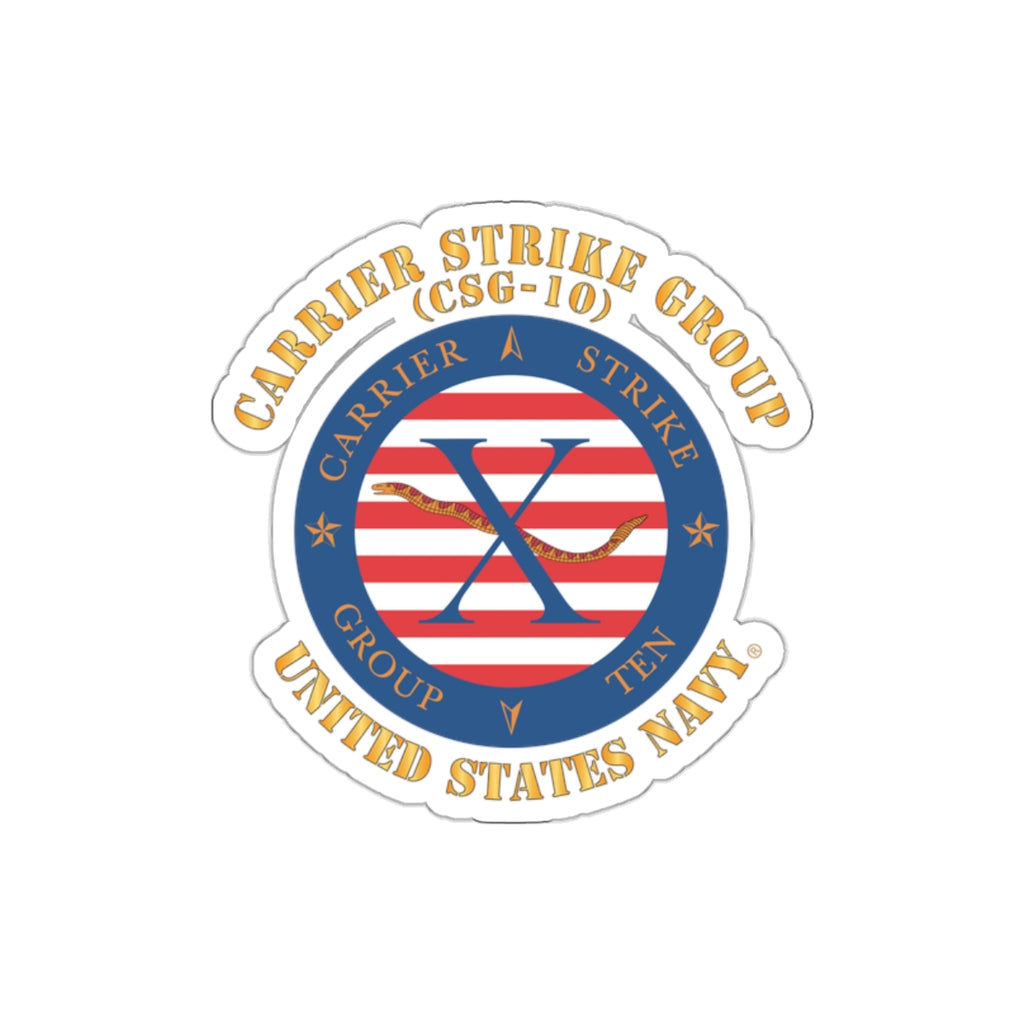 Die-Cut Vinyl Sticker - Navy - Carrier Strike Group 10 (CSG-10) X 300