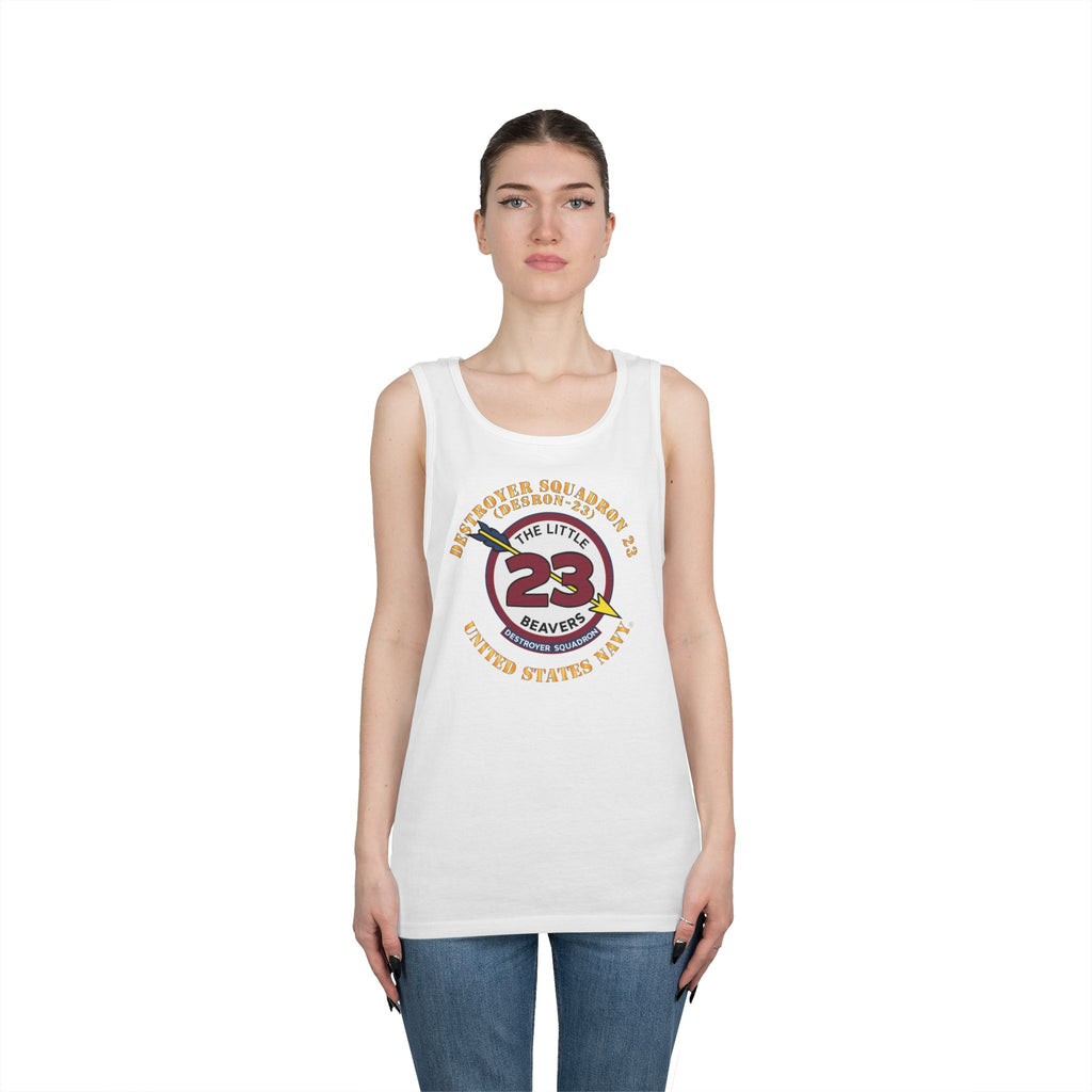 Unisex Heavy Cotton Tank Top - Navy - Destroyer Squadron 23 (DESRON-23)