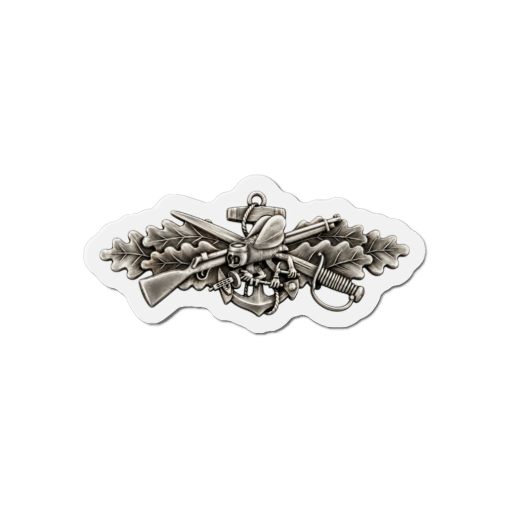 Die-Cut Magnet - Navy - Badge - Seabee combat warfare specialist wo txt - Enlisted - 3D - Enhanced