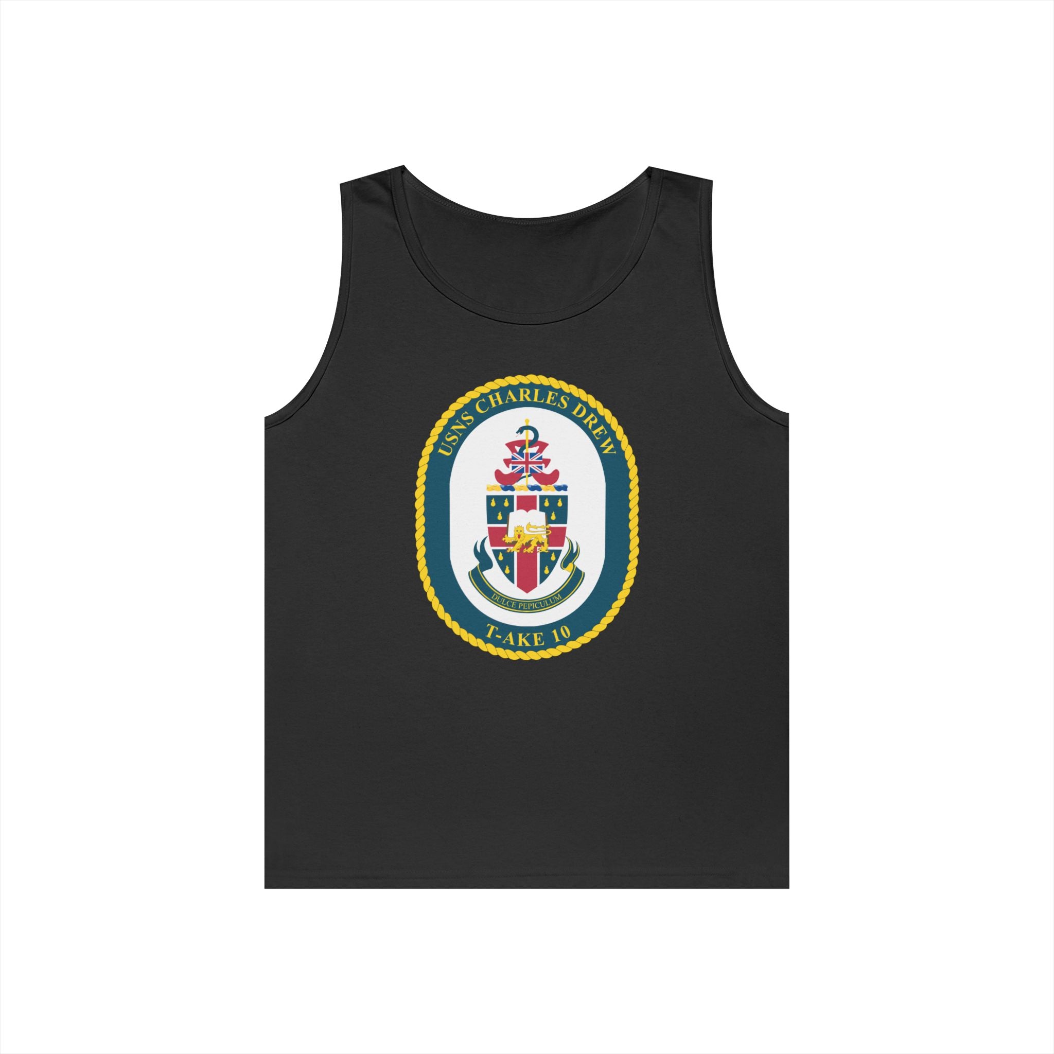 Unisex Heavy Cotton Tank Top - Navy - USNS Charles Drew (T-AKE 10) wo txt