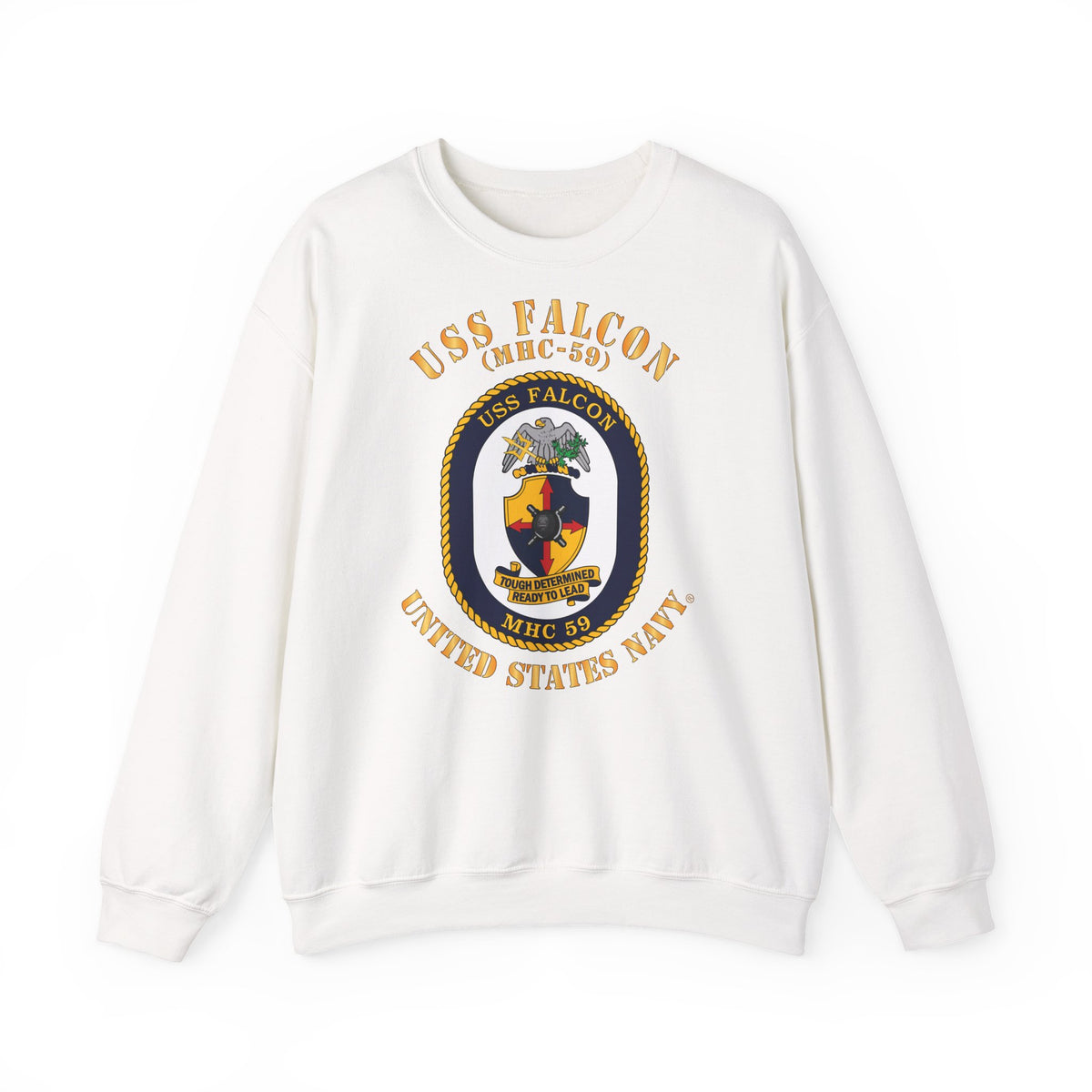 Unisex Heavy Blend™ Crewneck Sweatshirt - Navy - USS Falcon (MHC-59)