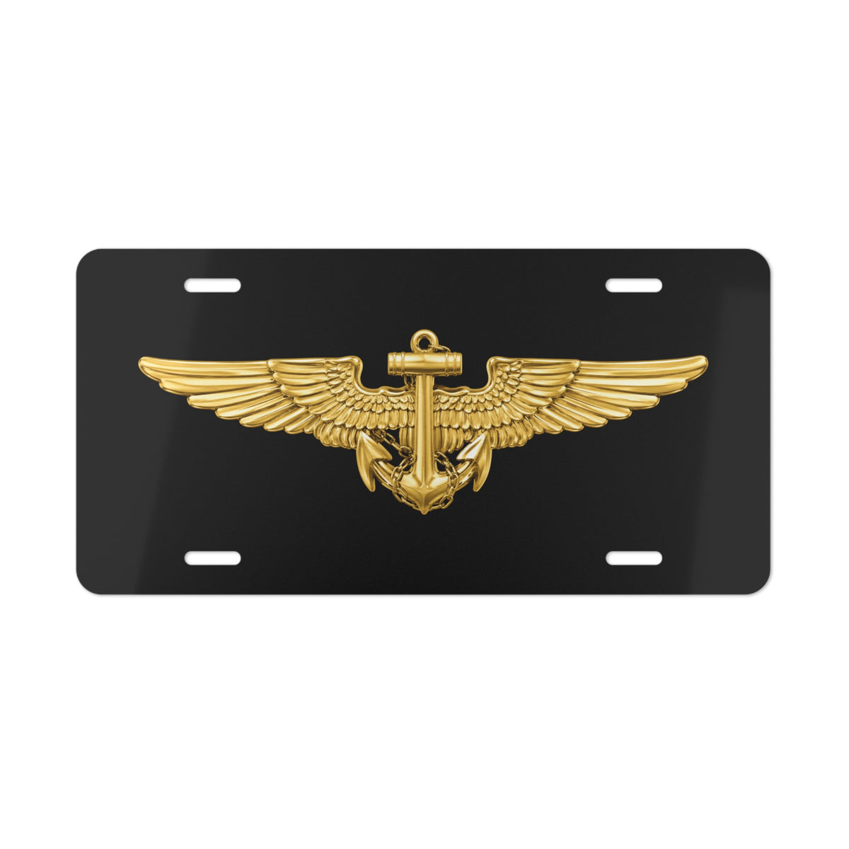 Vanity License Plate - Navy - Badge - Naval Aviator Wings wo txt - 3D - Enhanced