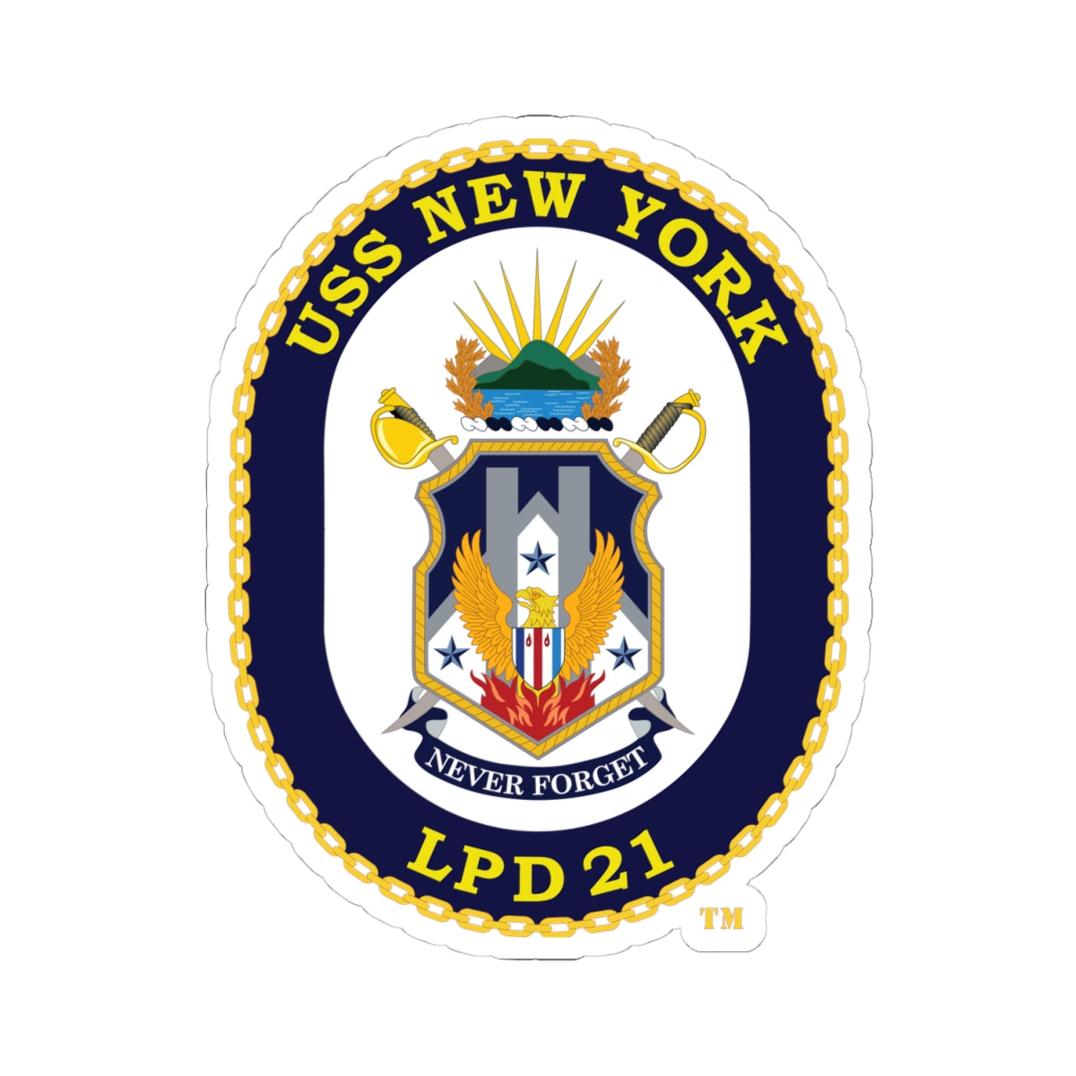 Kiss-Cut Stickers - Navy - USS New York (LPD-21) wo txt