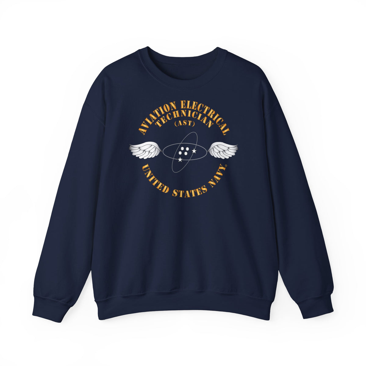Unisex Heavy Blend™ Crewneck Sweatshirt - Navy - Rate - Aviation Electrical Technician (AST)