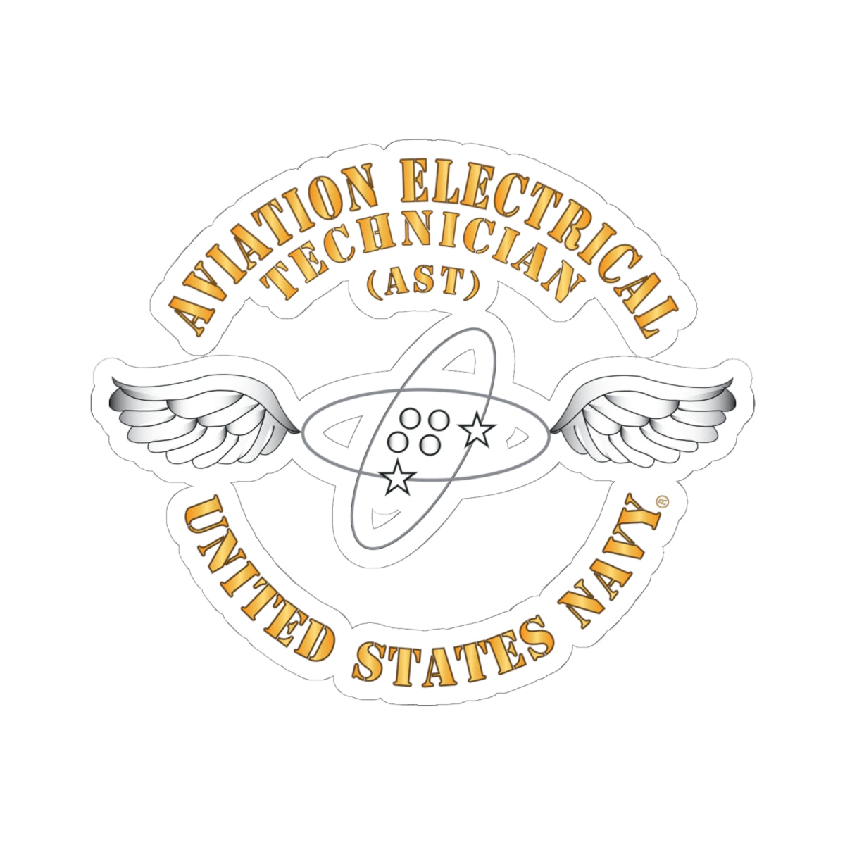 Kiss-Cut Stickers - Navy - Rate - Aviation Electrical Technician (AST)