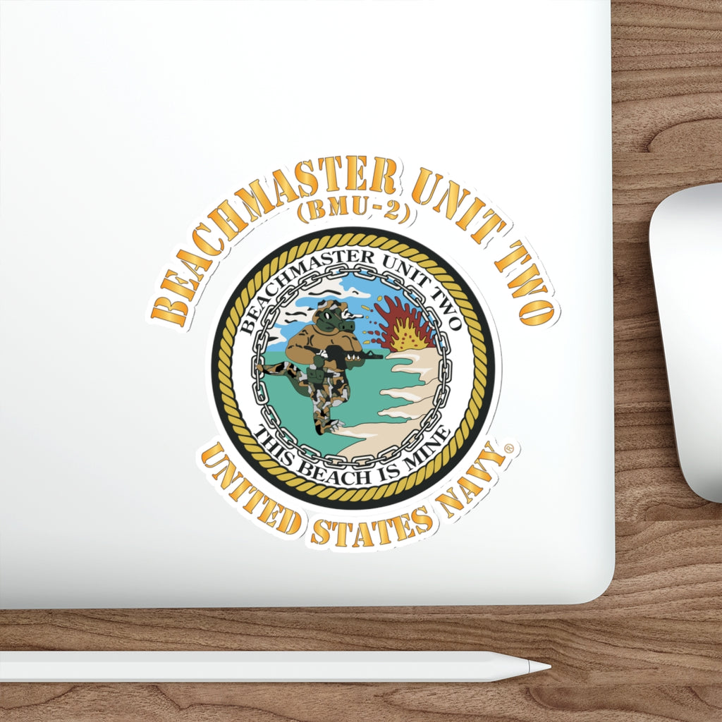 Die-Cut Vinyl Sticker - Navy - Beachmaster Unit Two (BMU-2) X 300