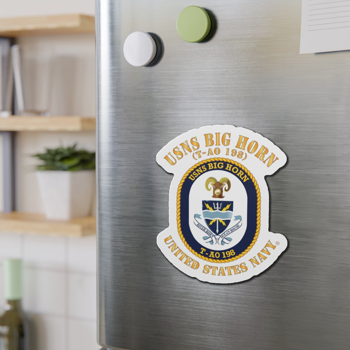 Die-Cut Magnet - Navy - USNS Big Horn (T-AO 198)