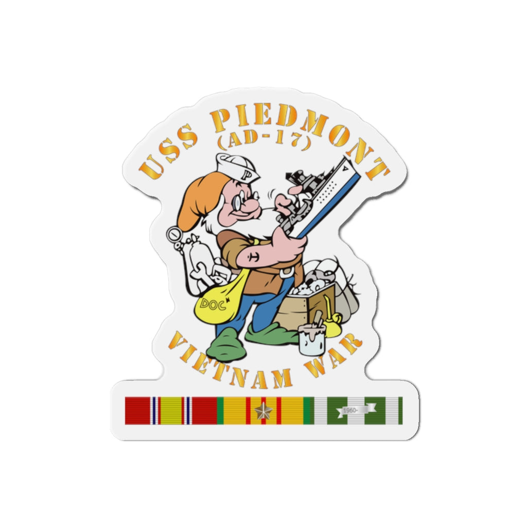 Die-Cut Magnet - Navy - USS Piedmont (AD-17) w VN SVC - Vietnam War