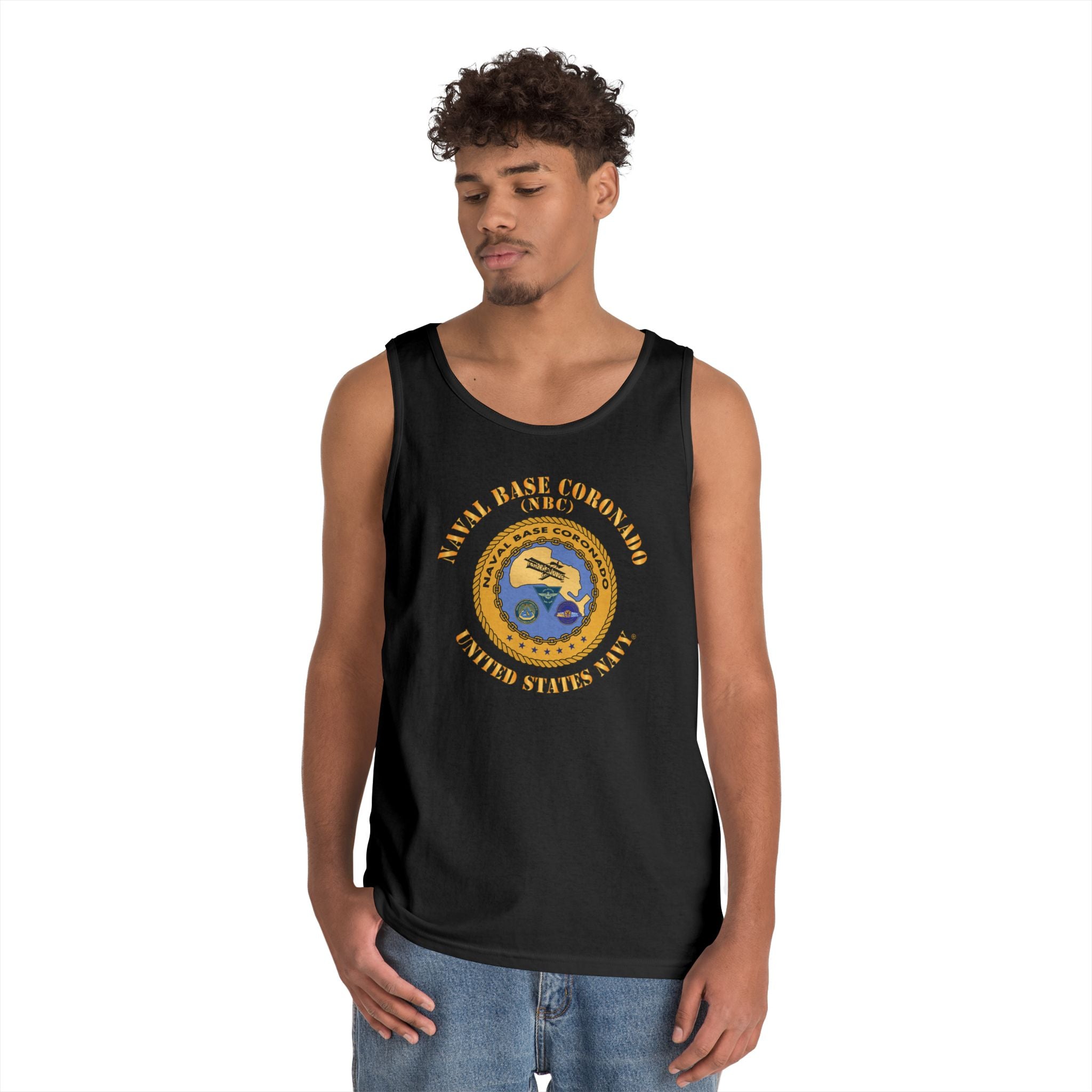 Unisex Heavy Cotton Tank Top - Navy - Naval Base Coronado(NBC)