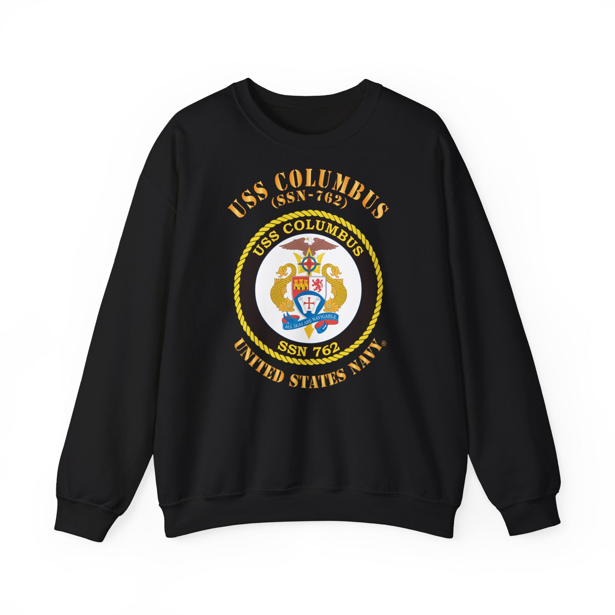 Unisex Heavy Blend™ Crewneck Sweatshirt - Navy - USS Columbus (SSN-762)