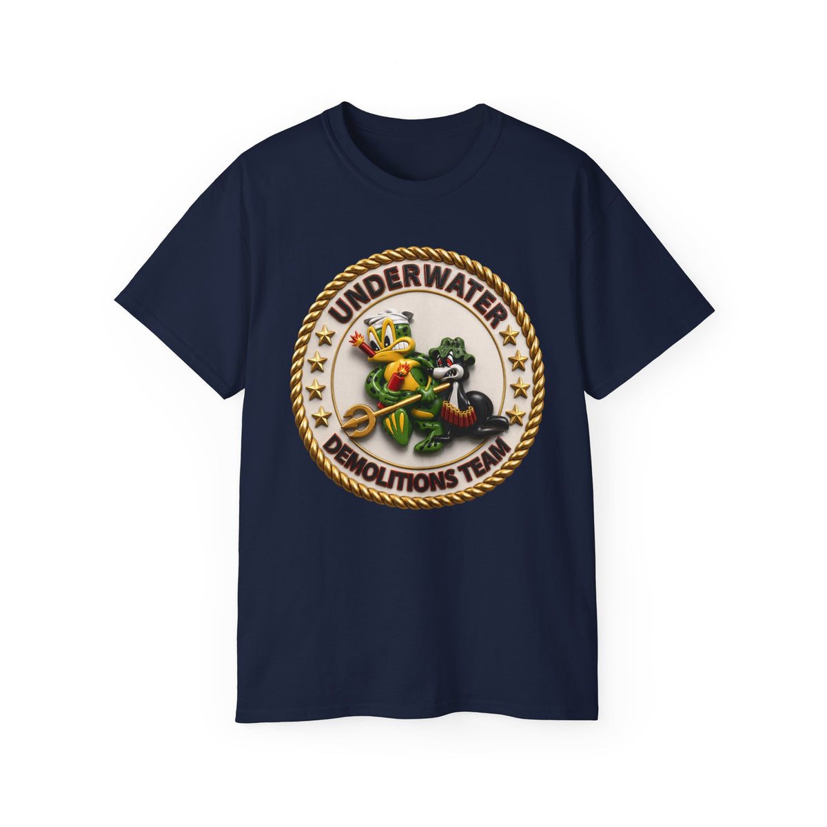 Unisex Ultra Cotton T-Shirt - Navy - SOF - Underwater Demolitions Team - Sammy - Freddie - 3D - Enhanced