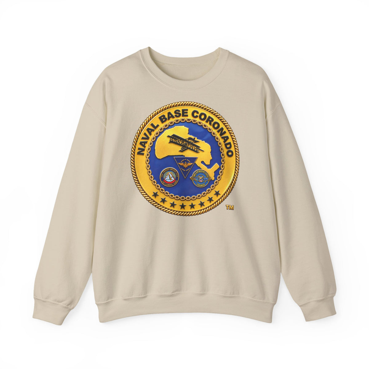 Unisex Heavy Blend™ Crewneck Sweatshirt -  Navy - Naval Base Coronado - Crest - 3D - Enhanced