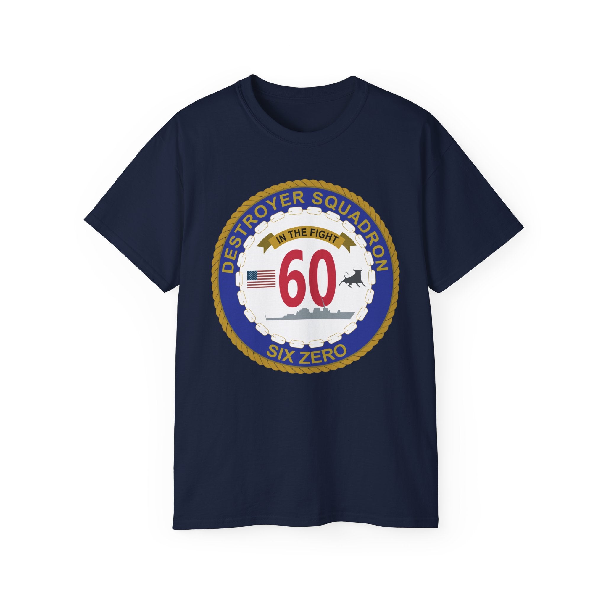 Unisex Ultra Cotton T-Shirt - Navy - Destroyer Squadron 60 wo txt