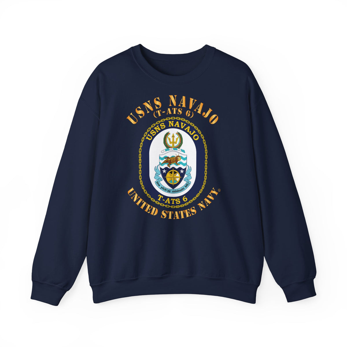 Unisex Heavy Blend™ Crewneck Sweatshirt - Navy - USNS Navajo (T-ATS 6)