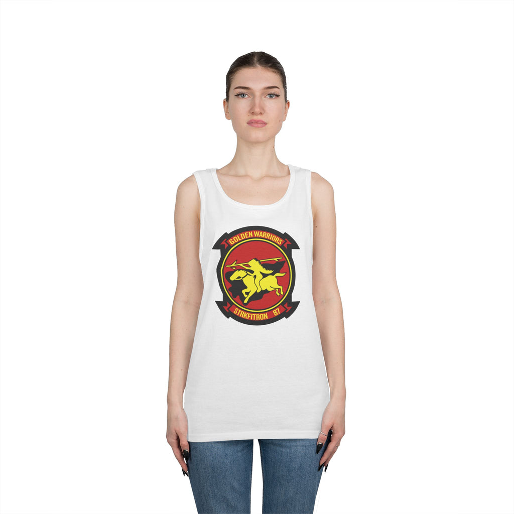 Unisex Heavy Cotton Tank Top - Navy - Strike Fighter Squadron 87 (VFA-87) wo txt