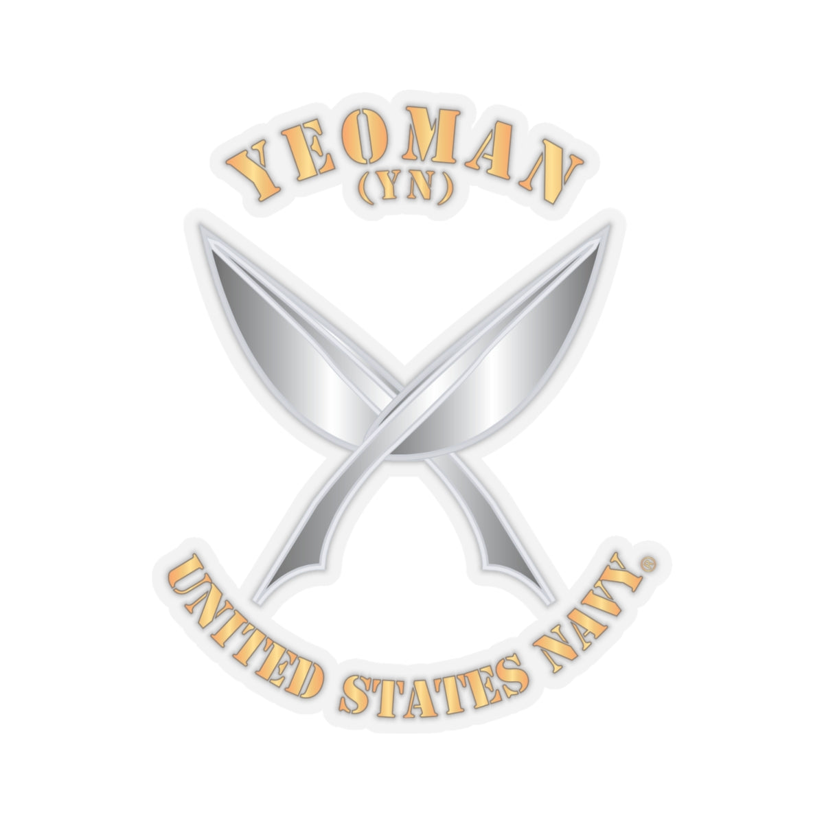 Kiss-Cut Stickers - Navy - Rate - Yeoman (YN)