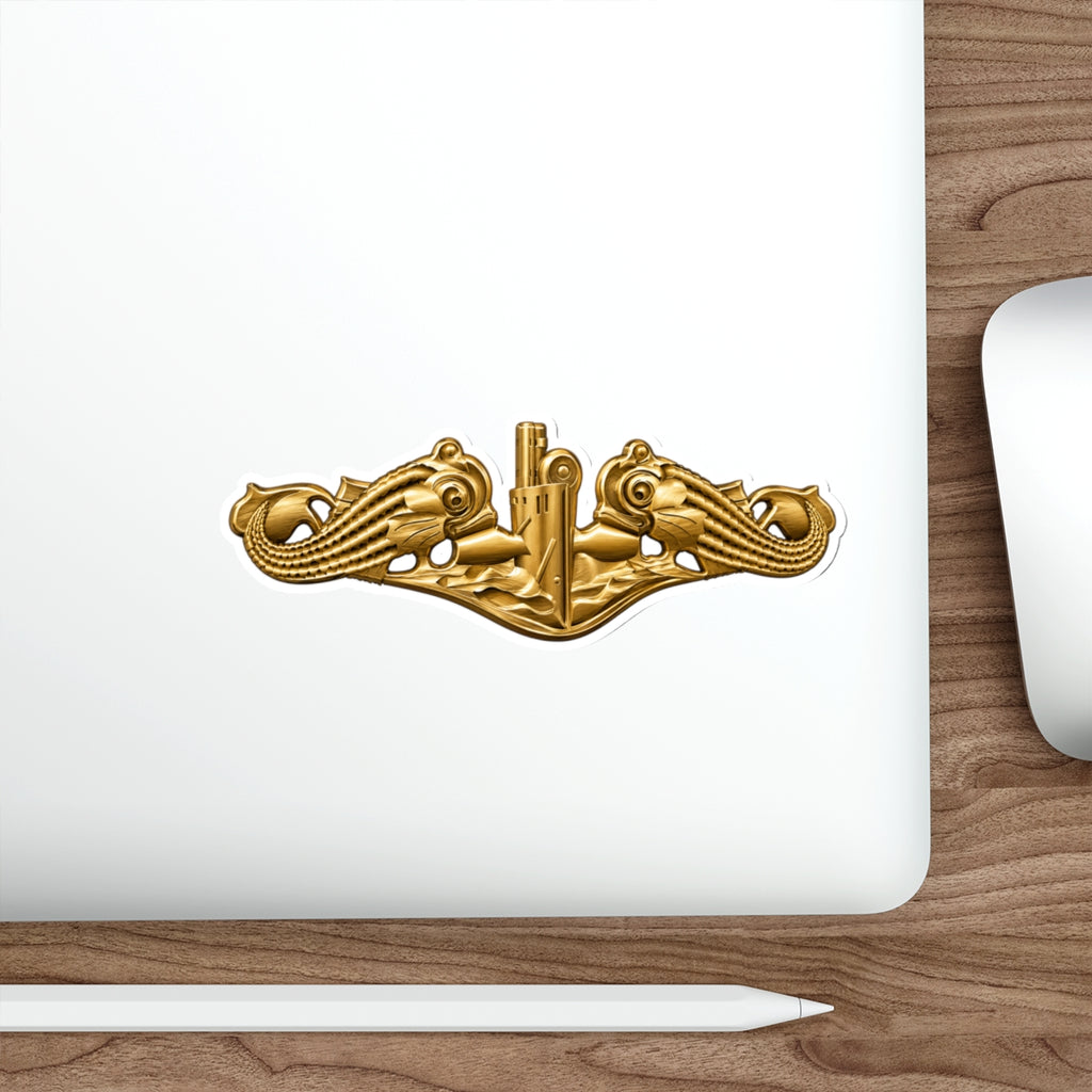 Die-Cut Vinyl Sticker - Navy - Badge - Submarine Warfare wo txt - Officer - 3D - Enhanced
