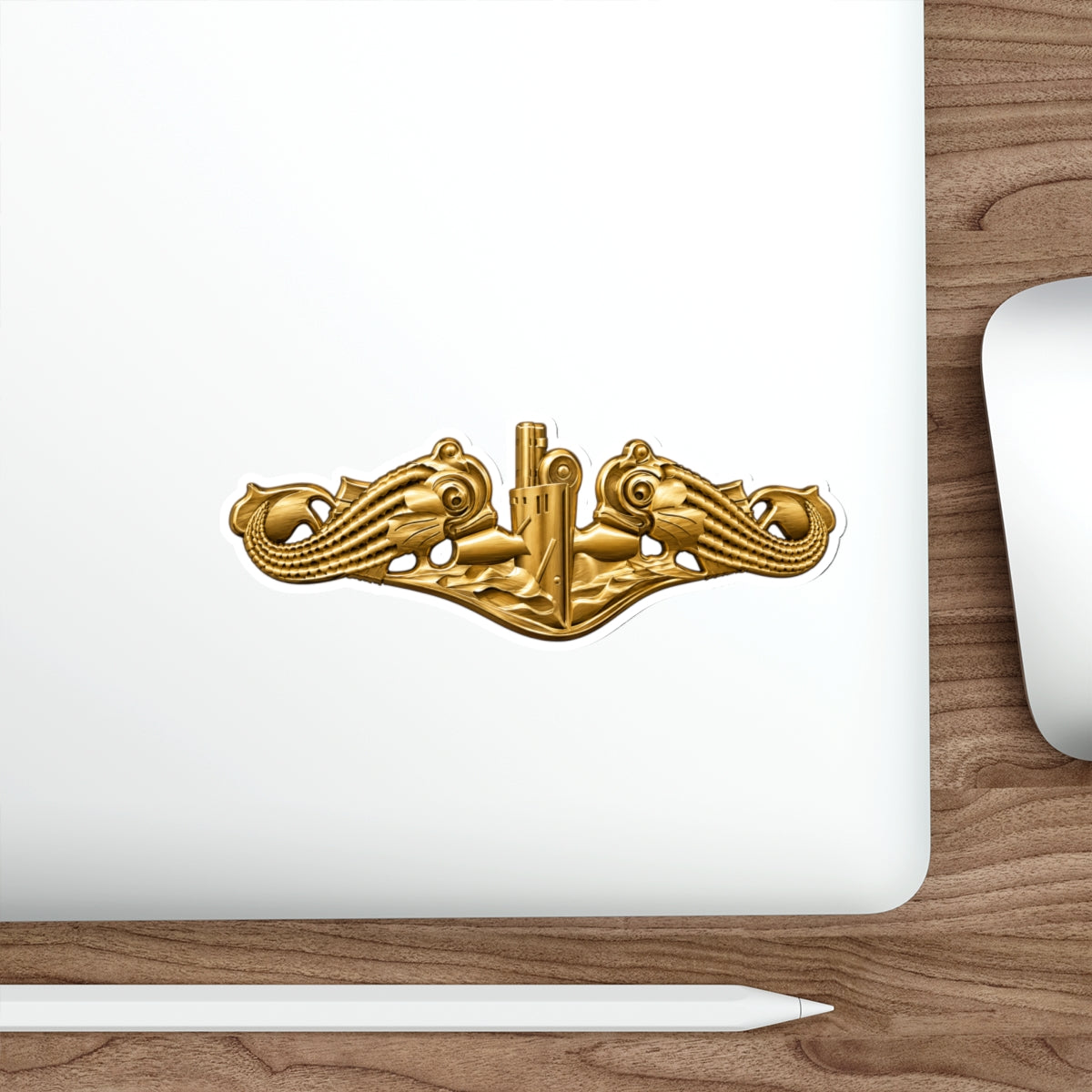 Die-Cut Vinyl Sticker - Navy - Badge - Submarine Warfare wo txt - Officer - 3D - Enhanced
