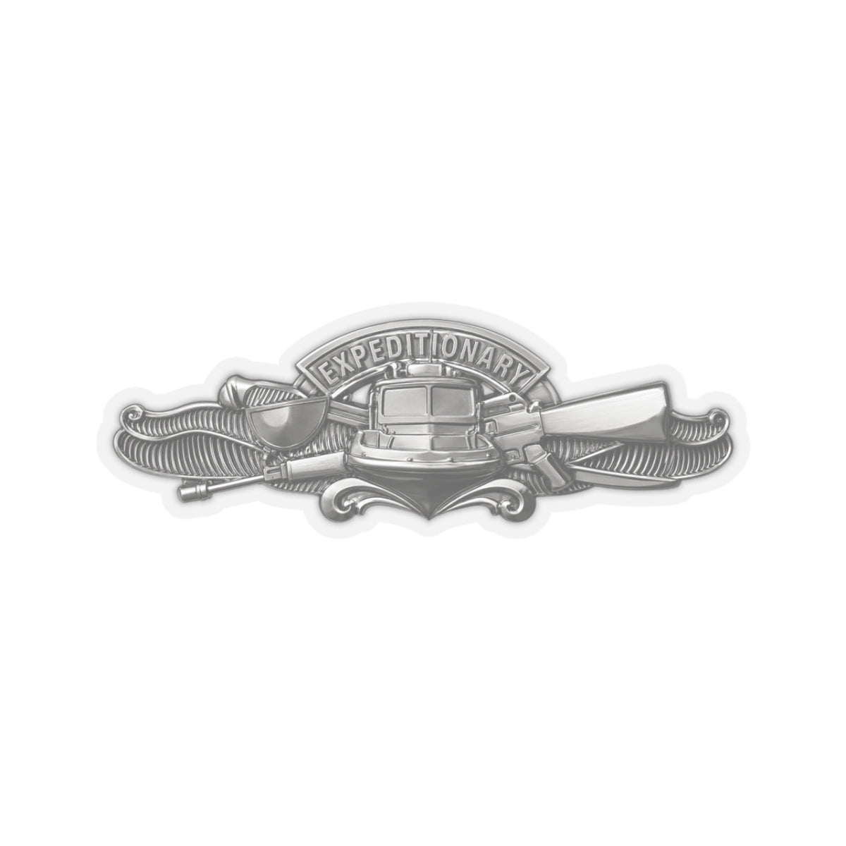 Kiss-Cut Stickers - Navy - Badge - Expeditionary Warfare (EXW) wo txt - Officer - 3D - Enhanced