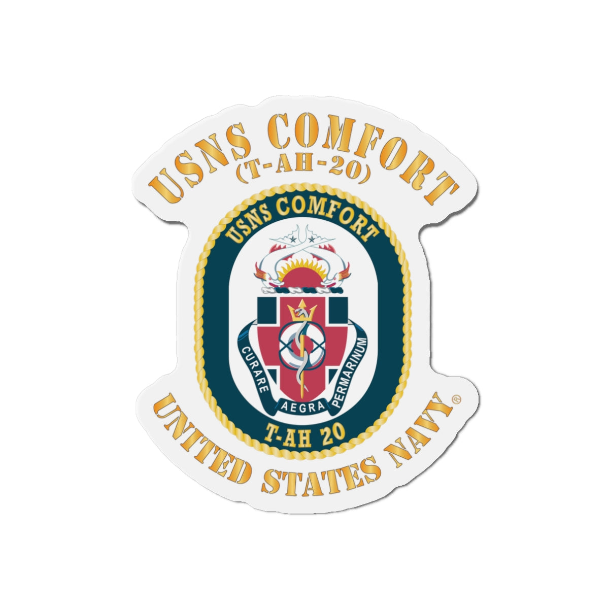 Die-Cut Magnet - Navy - USNS Comfort (T-AH-20)