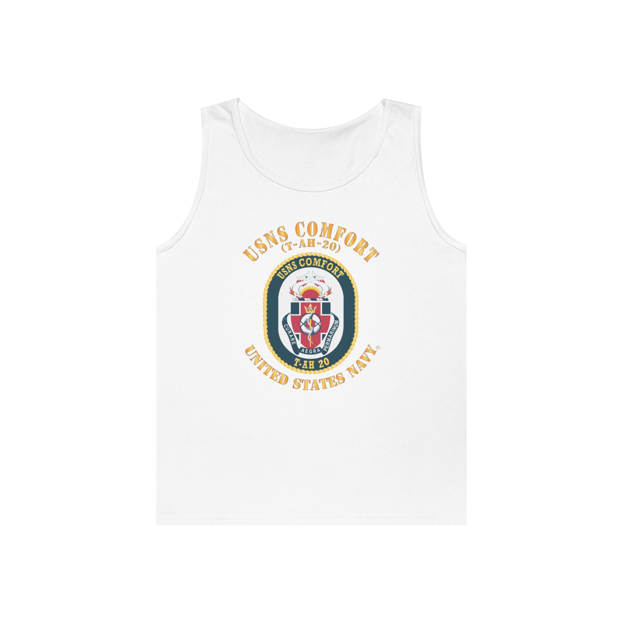 Unisex Heavy Cotton Tank Top - Navy - USNS Comfort (T-AH-20)