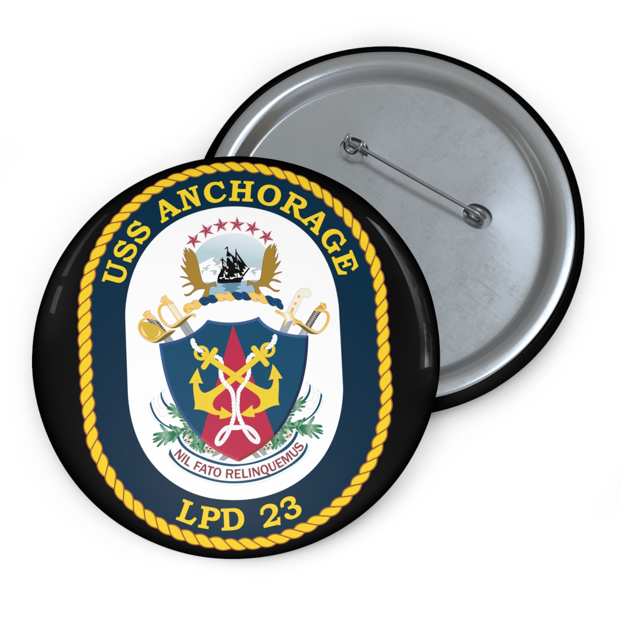 Custom Pin Button - Navy - USS Anchorage (LPD-23) wo txt