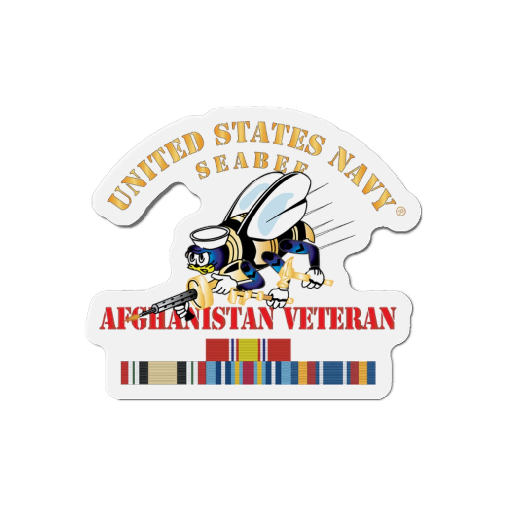 Die-Cut Magnet - Navy - Seabee - Afghanistan Veteran