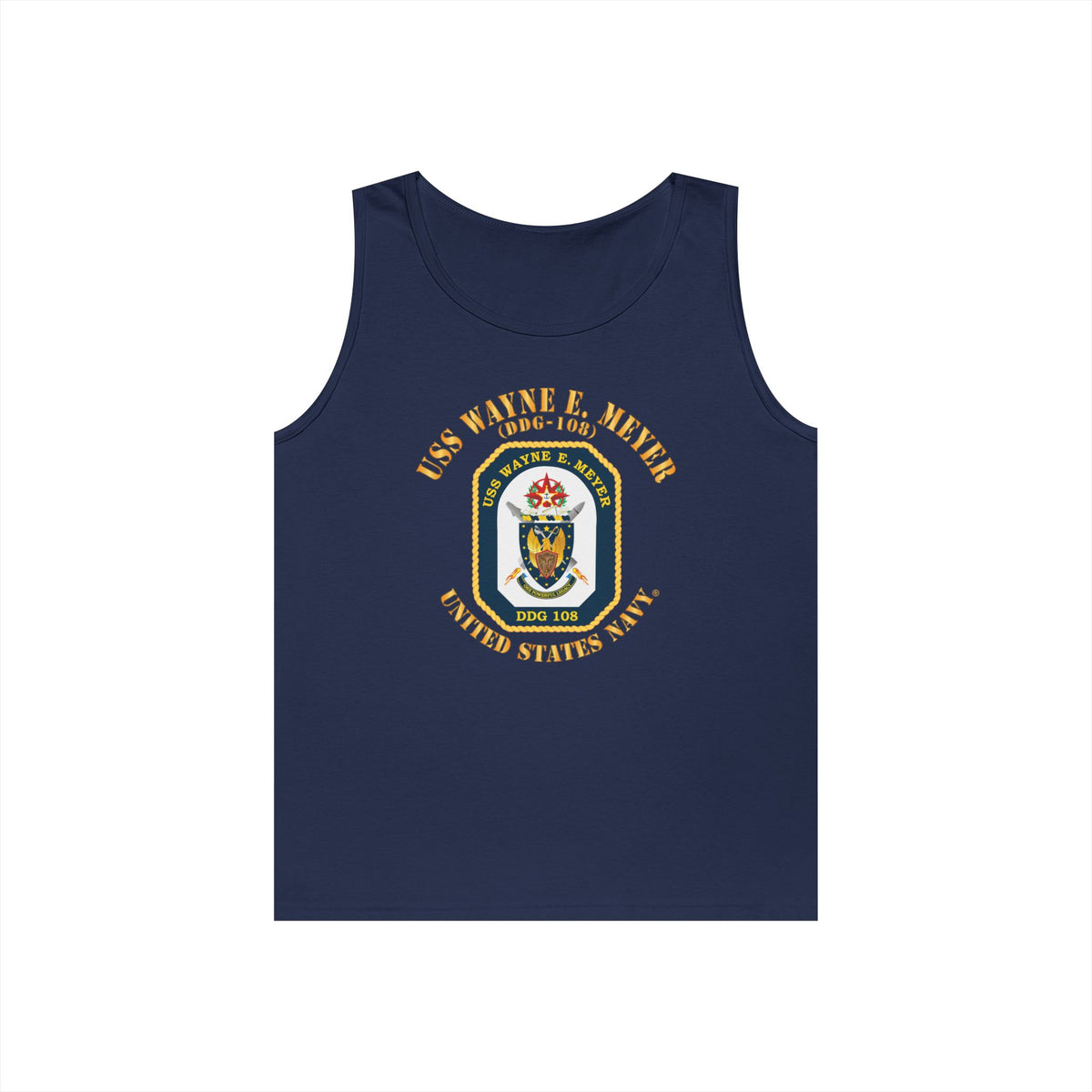Unisex Heavy Cotton Tank Top - Navy - USS Wayne E. Meyer (DDG-108) X 300