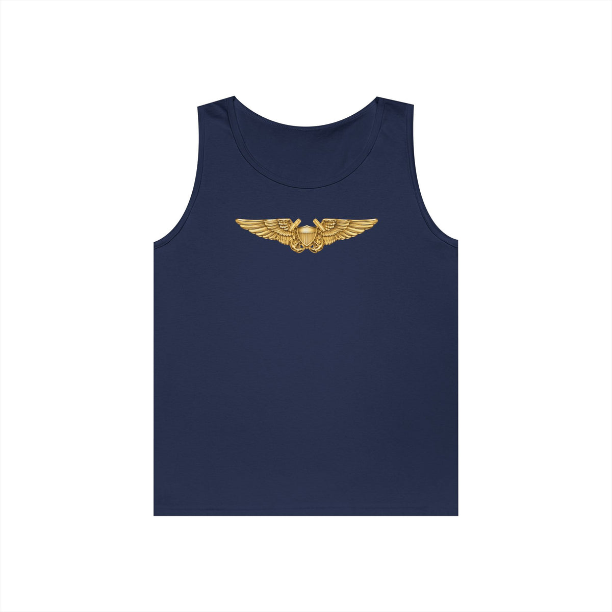 Unisex Heavy Cotton Tank Top - Navy - Badge - Naval Flight Officer Wings wo txt - 3D - Enhanced