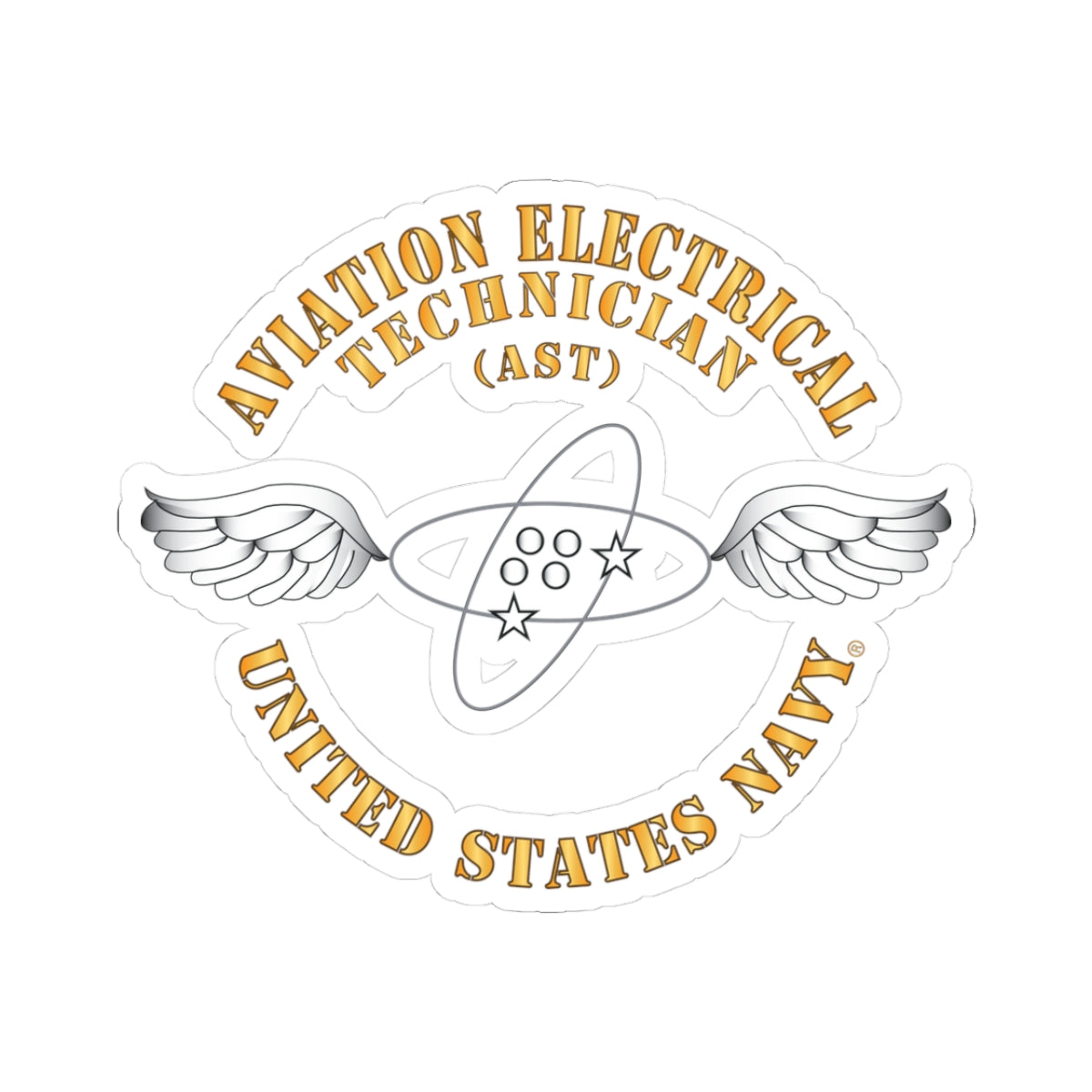 Kiss-Cut Stickers - Navy - Rate - Aviation Electrical Technician (AST)
