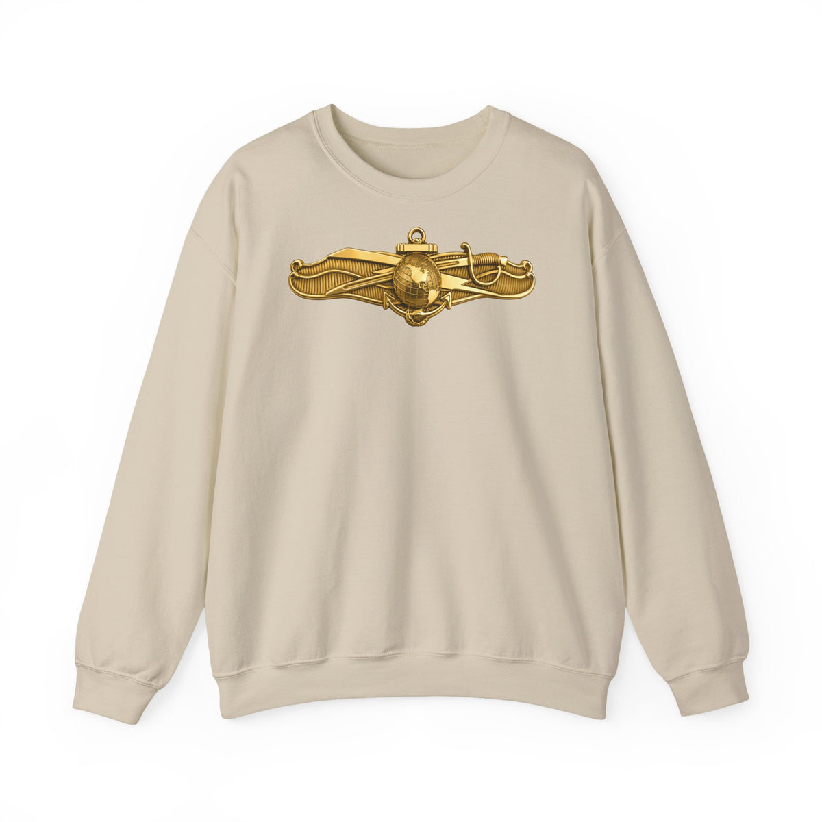 Unisex Heavy Blend™ Crewneck Sweatshirt - Navy - Badge - Information Warfare wo txt - Officer - 3D - Enhanced