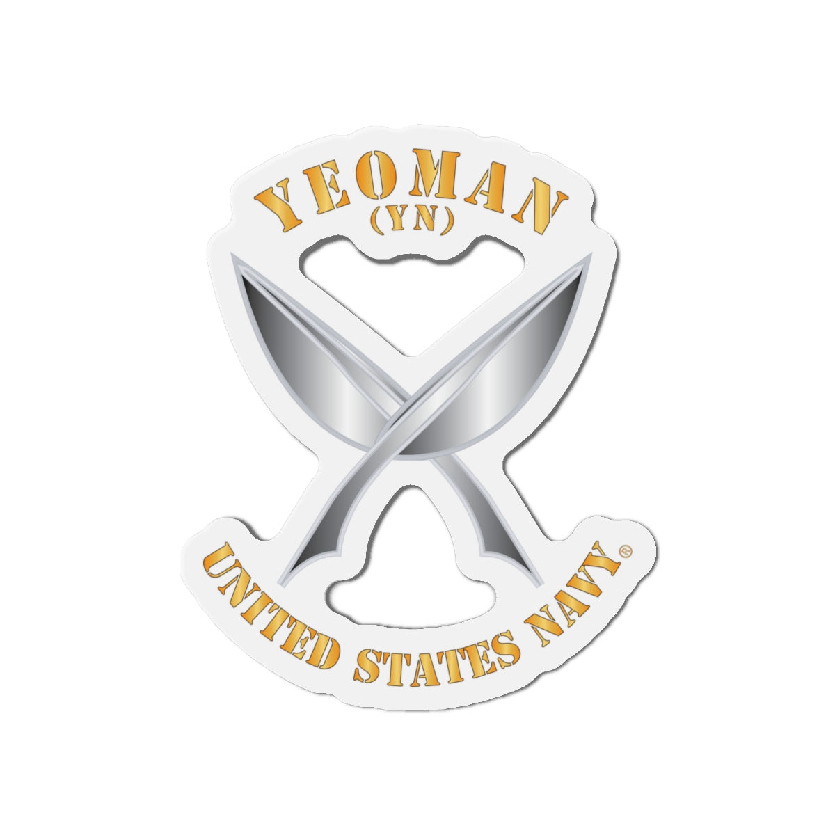 Die-Cut Magnet - Navy - Rate - Yeoman (YN)