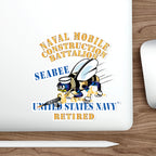 Die-Cut Vinyl Sticker - Navy - Seabee - Retired