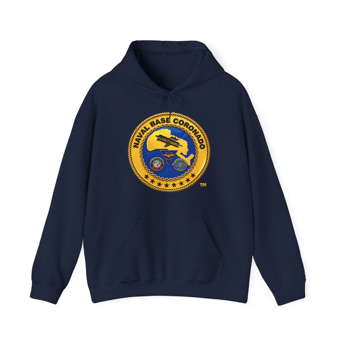 Unisex Heavy Blend™ Hoodies - Navy - Naval Base Coronado - Crest - 3D - Enhanced