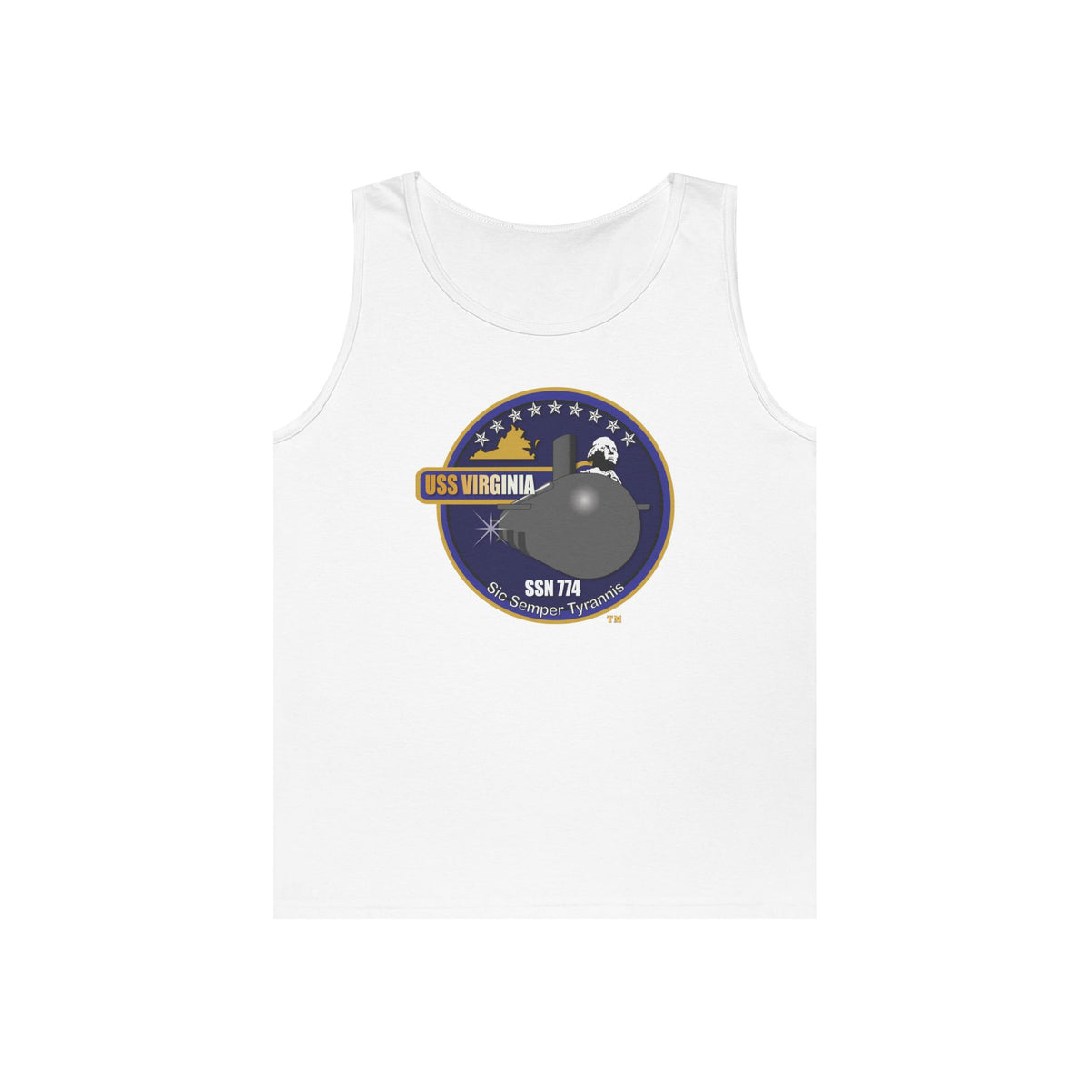 Unisex Heavy Cotton Tank Top - Navy - USS Virginia (SSN-774) wo txt X 300
