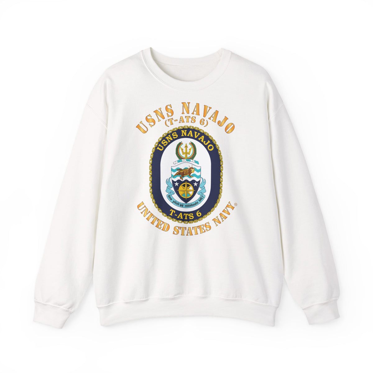 Unisex Heavy Blend™ Crewneck Sweatshirt - Navy - USNS Navajo (T-ATS 6)