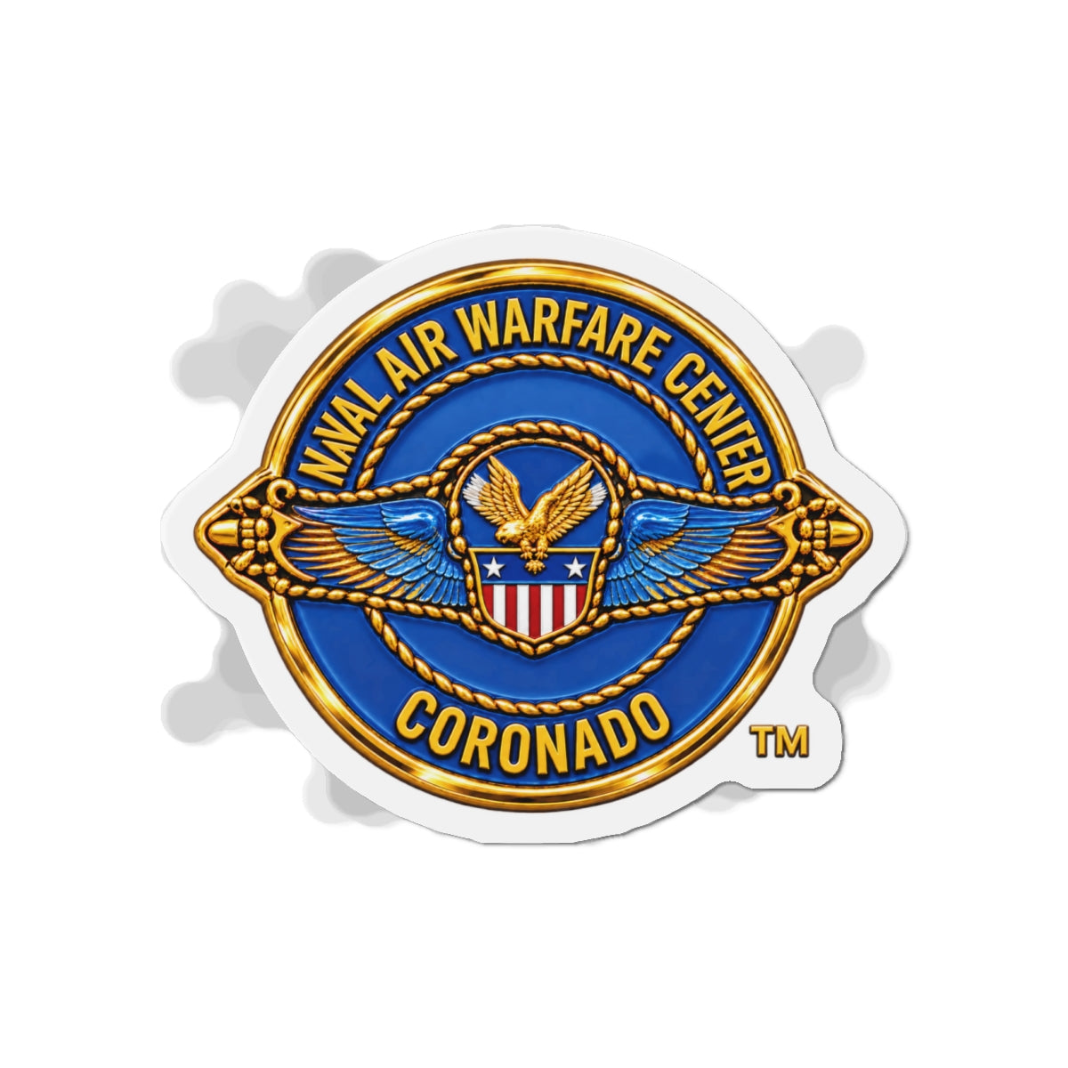Die-Cut Magnet - Navy - Naval Air Warfare Center - Coronado - Crest - 3D - Enhanced